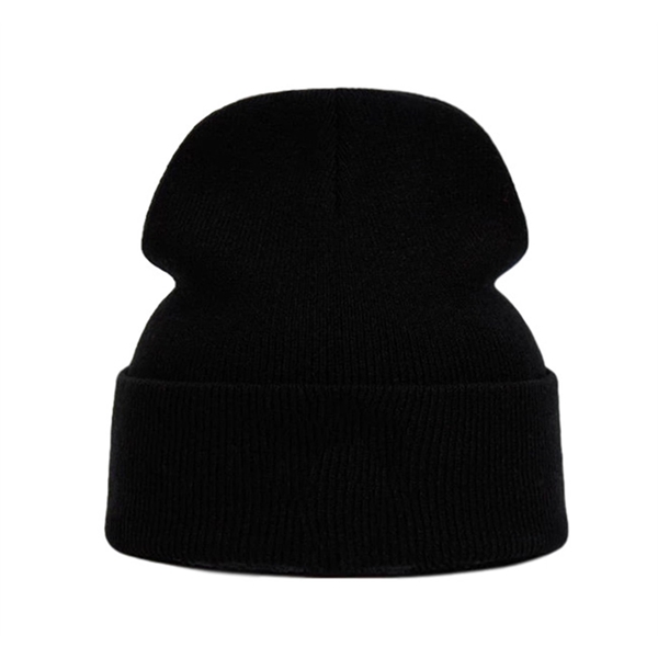 Acrylic Knit Beanie Hat with Cuffs     - Image 8