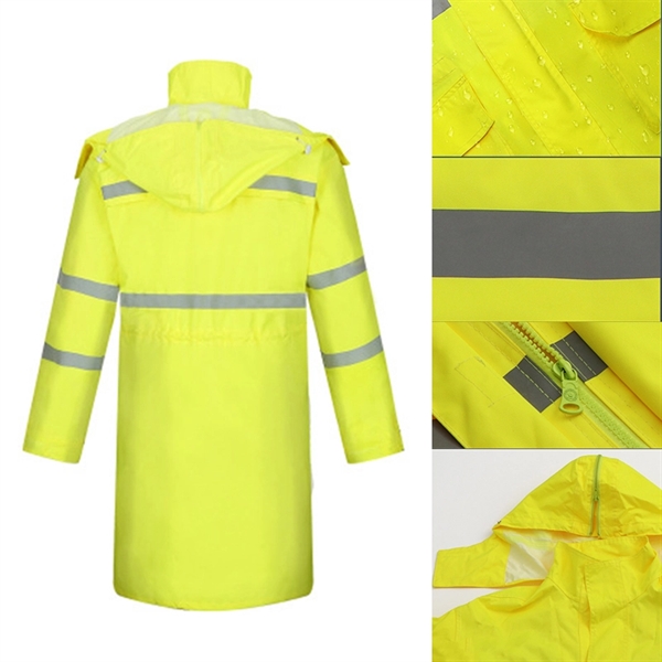 Yellow Reflective Raincoat Ponchos     - Image 3
