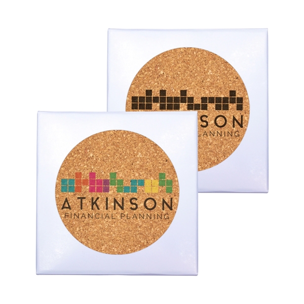 Deluxe Cork Coasters, Pack of 4 - Image 4