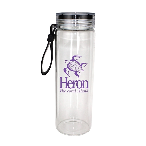 20 oz. Durable Clear Glass Bottle with Screw on Lid - Image 4