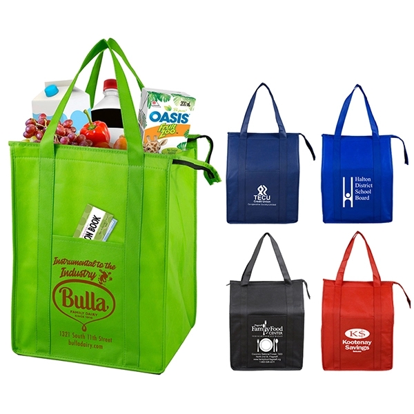 Super Cooler Large Insulated 12"x16" Cooler Zipper Tote Bag - Image 1