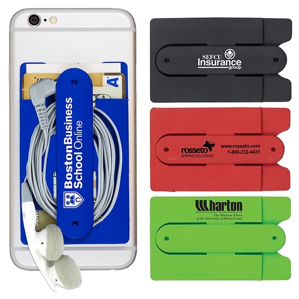 Two Function Soft Silicone Cell Phone Kickstand & Wallet - Image 1