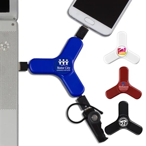 Play & Charge 3-in-1 Cell Phone Charging Cable Spinner