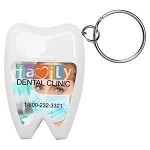 Tooth Shaped Dental Floss Dispenser with Keyring