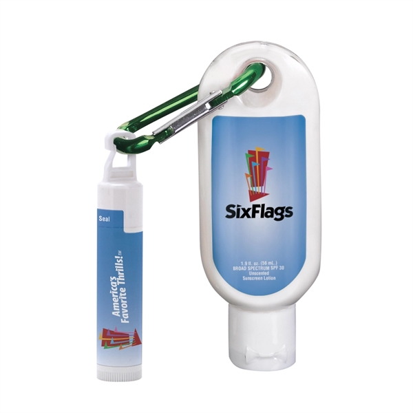 1.9 oz SPF 30 Sunscreen with Carabiner and SPF 15 Lip Balm  - Image 3