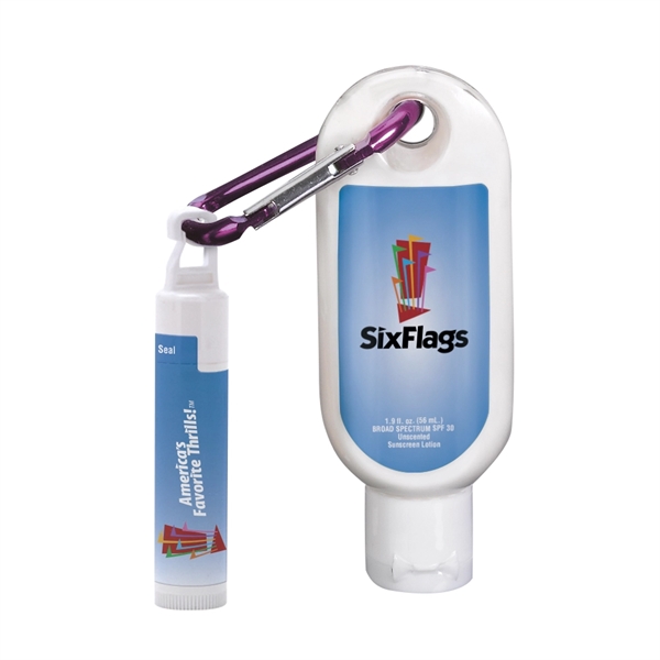 1.9 oz SPF 30 Sunscreen with Carabiner and SPF 15 Lip Balm  - Image 4