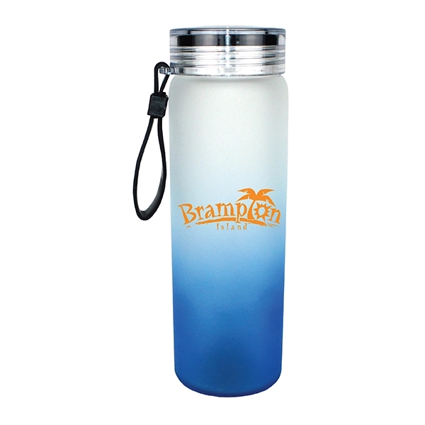 20 oz. Halcyon® Frosted Glass Bottle with Screw on Lid - Image 2