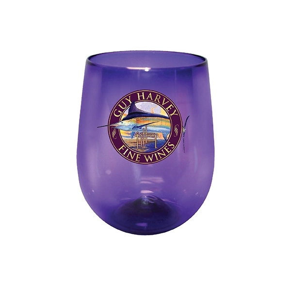 12 oz. Plastic Stemless Wine Glass, Full Color Digital - Image 3