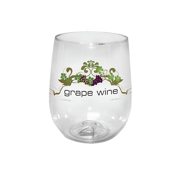 12 oz. Plastic Stemless Wine Glass, Full Color Digital - Image 6