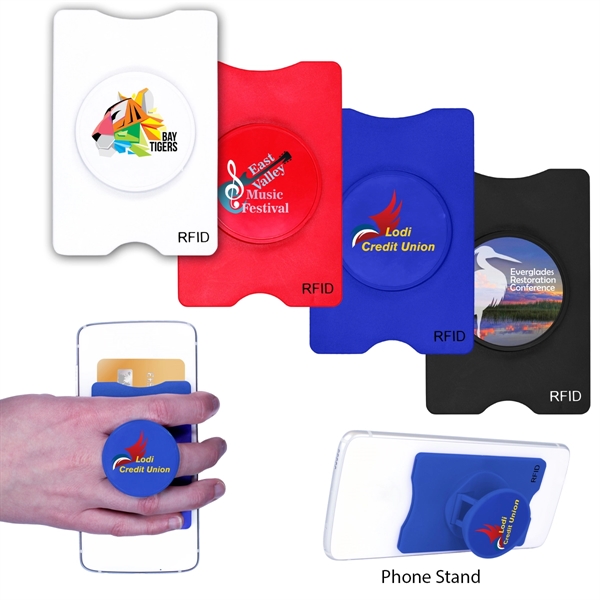 RFID Stand-Out Phone/Card Holder, Full Color Digital - Image 1