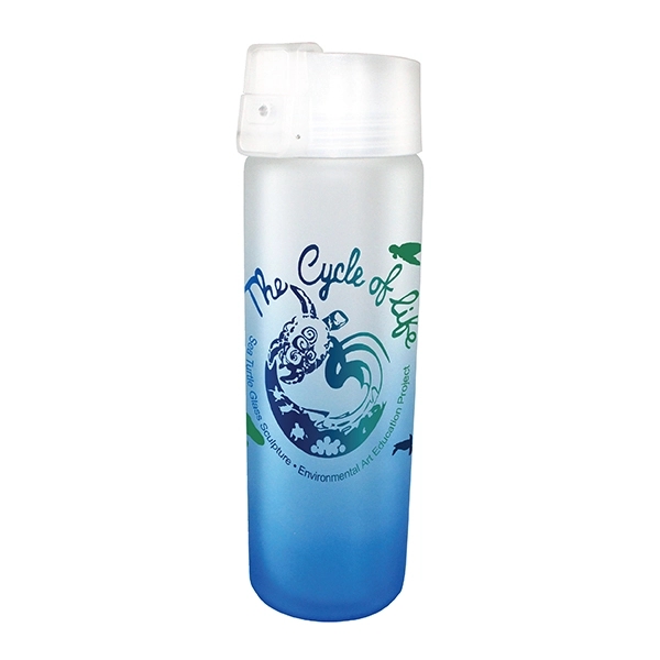 20 oz. Halcyon® Frosted Glass Bottle with Flip Top Lid, Ful - Image 3