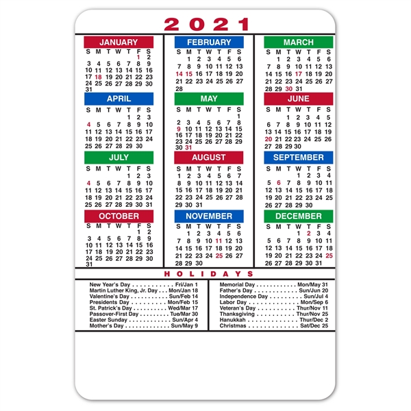 Magnetic Calendar (4"x6") w/Holidays - Image 2