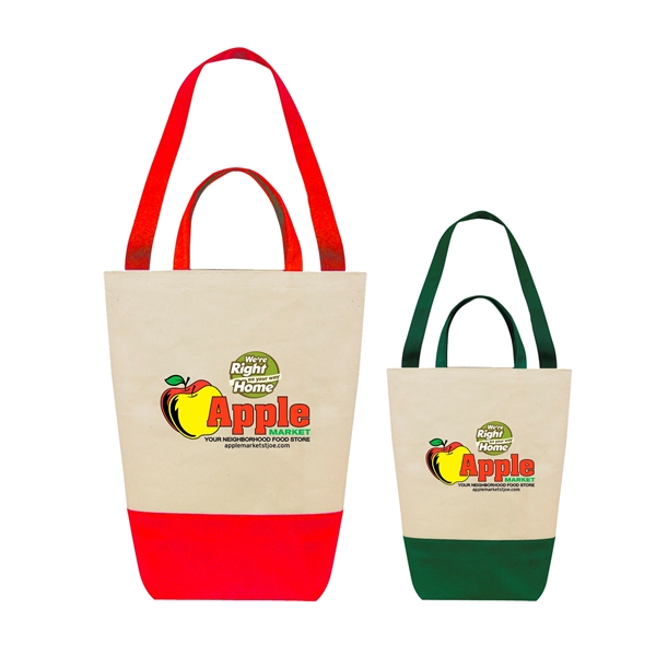 NATURAL BAG WITH COLOR TOP AND BOTTOM - Image 1