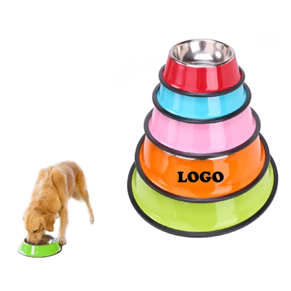 Multi-Size & color Stainless Steel Anti-Skid Dog Bowl(Size X - Image 2