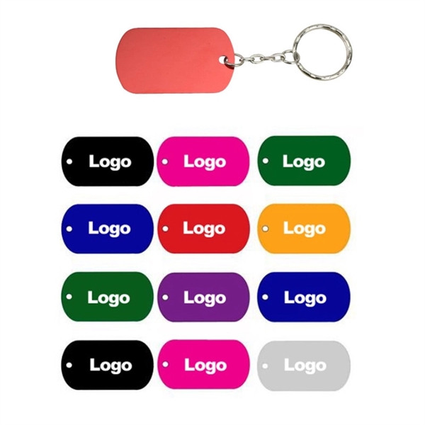 Aluminum Dog Tag Keychain Pet ID Tags - Image 1