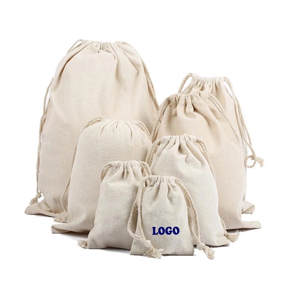 Natural Cotton Drawstring Bag(7.9"x11.8") - Image 1