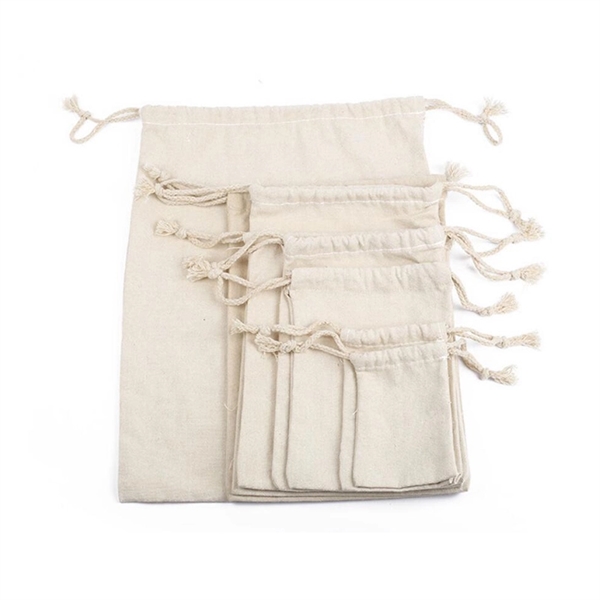 Natural Cotton Drawstring Bag(7.9"x11.8") - Image 4