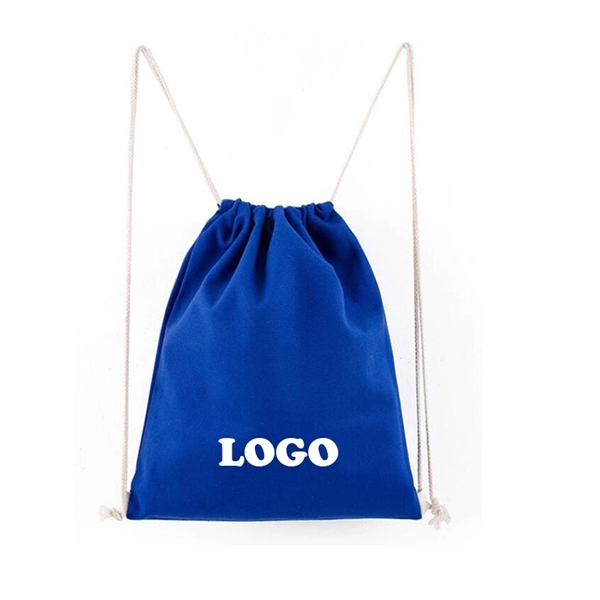 Cotton Canvas Drawstring Backpack(13.4" W x 15.4" H) - Image 5