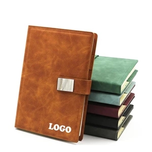 PU Leatherette Notebook With Metal Magnetic Clasp