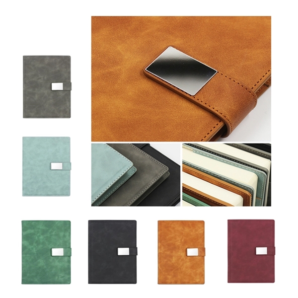 PU Leatherette Notebook With Metal Magnetic Clasp - Image 3