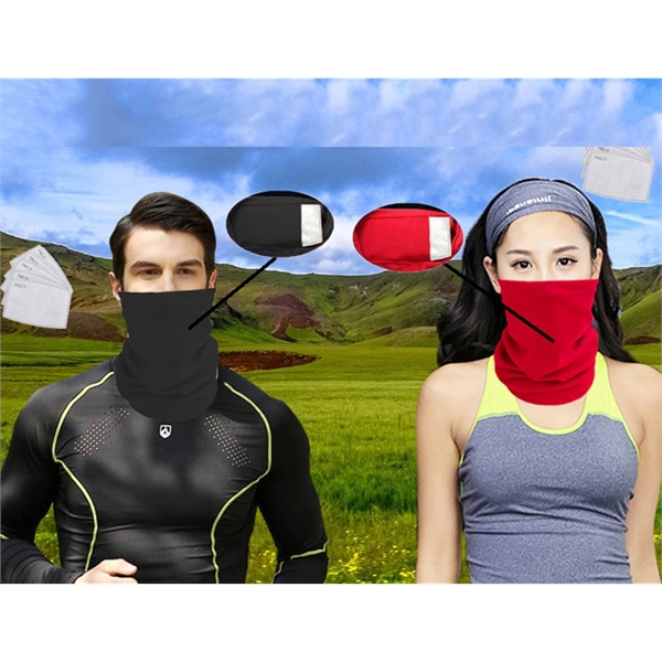 Neck Gaiter Face Mask w/ PM2.5 Filter Pocket     - Image 2