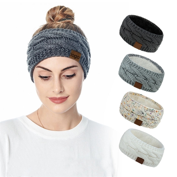 Acrylic yarn knitting hair band ribbon Headwrap ear muffs    - Image 1