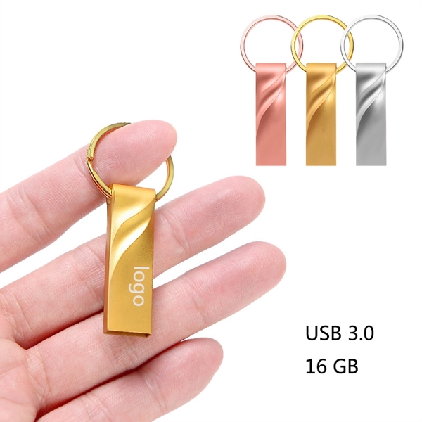 16GB Key Ring USB3.0 Flash Drive - Image 1