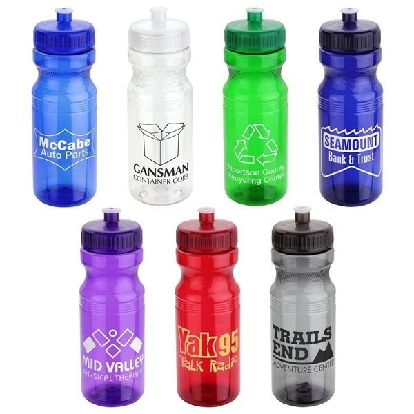 Cycler 24 oz PET Eco-Polyclear™ Bottle with Push-Pull Lid - Image 1