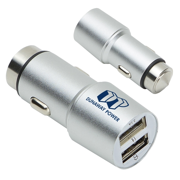 Dual Port Aluminum USB Car Charger - 3.1A - Image 4