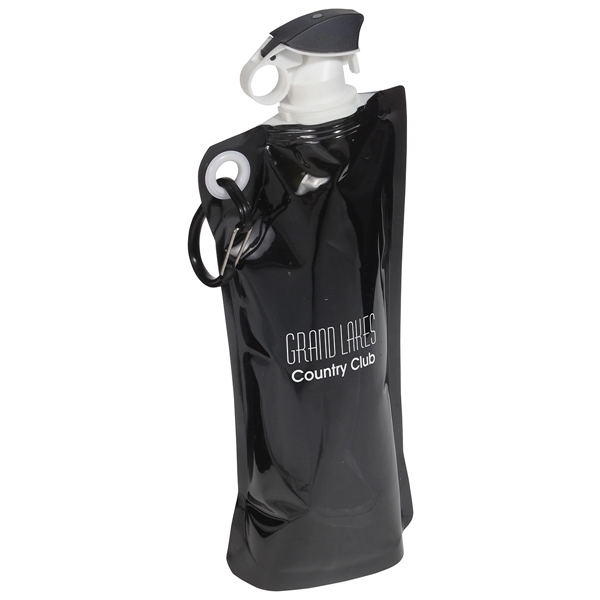 Flip Top Foldable Water Bottle with Carabiner - Image 2