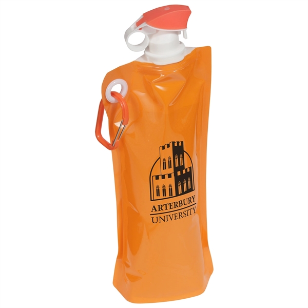 Flip Top Foldable Water Bottle with Carabiner - Image 5