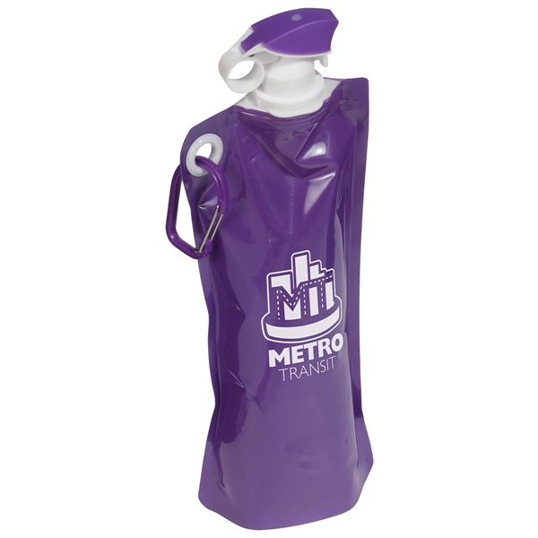 Flip Top Foldable Water Bottle with Carabiner - Image 6