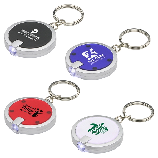 Round Simple Touch LED Key Chain - Image 1