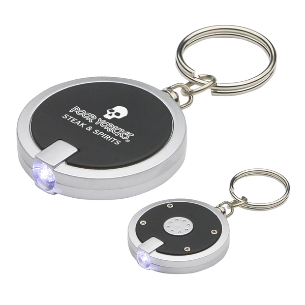 Round Simple Touch LED Key Chain - Image 2
