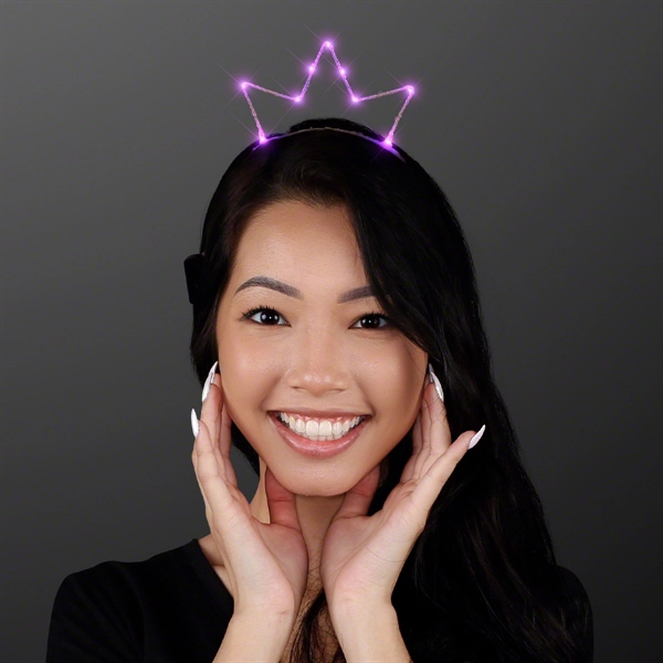 Pink LED starlight Crown Princess Tiara - Image 1