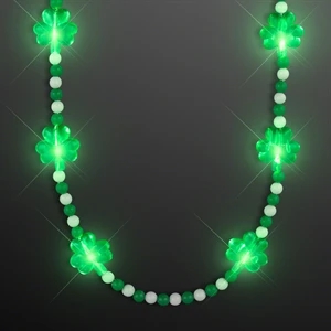 Pretty Light Up Shamrock Bead Necklace