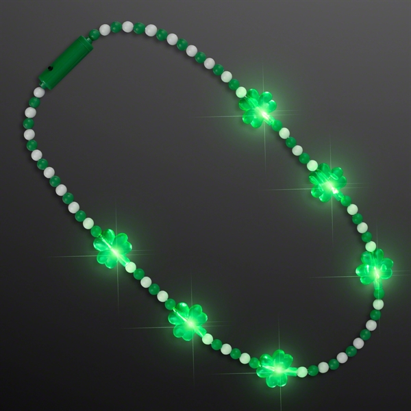 Pretty Light Up Shamrock Bead Necklace - Image 2