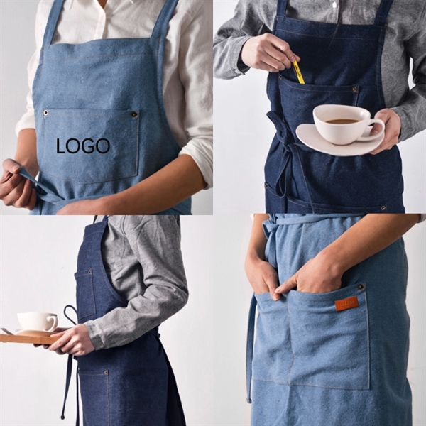 Durable multifunctional cotton denim apron for florists - Image 5