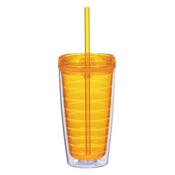 16 Oz. Econo Double Wall Tumbler With Lid And Straw - Image 14