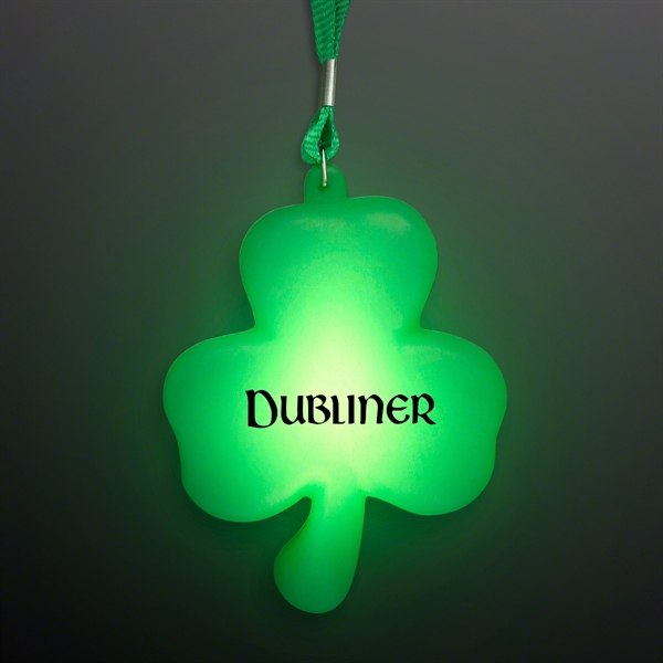 Big Light Up Shamrock Necklace for St. Paddy's Day - Image 1