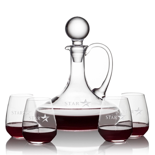 Horsham Decanter & 2 Stemless Wine - Image 2