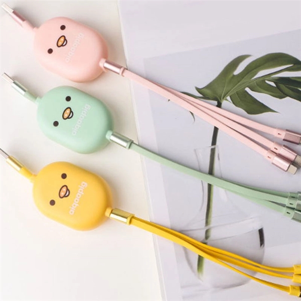3 in 1 Retractable Cartoon USB Cable 1M     - Image 4