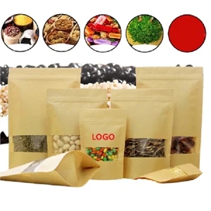 Kraft Paper Food Self-stand Bag with Window
