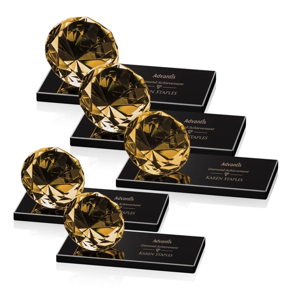 Gemstone Award on Black - Amber - Image 1