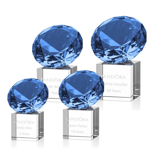 Gemstone Award on Cube - Sapphire - Image 1