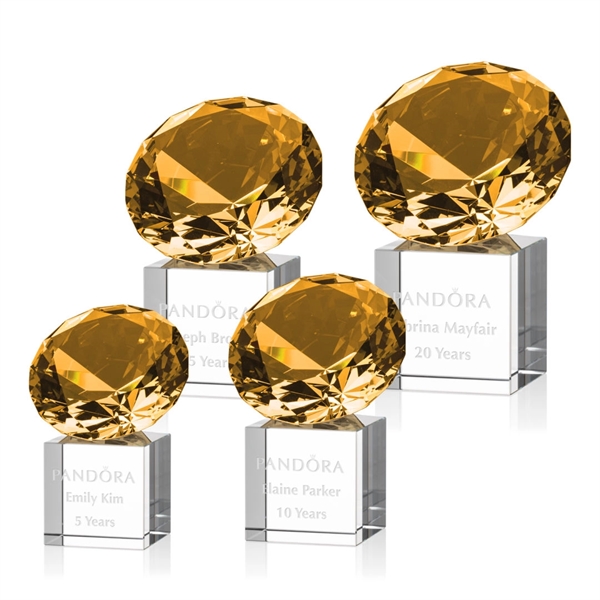Gemstone Award on Cube - Amber - Image 1