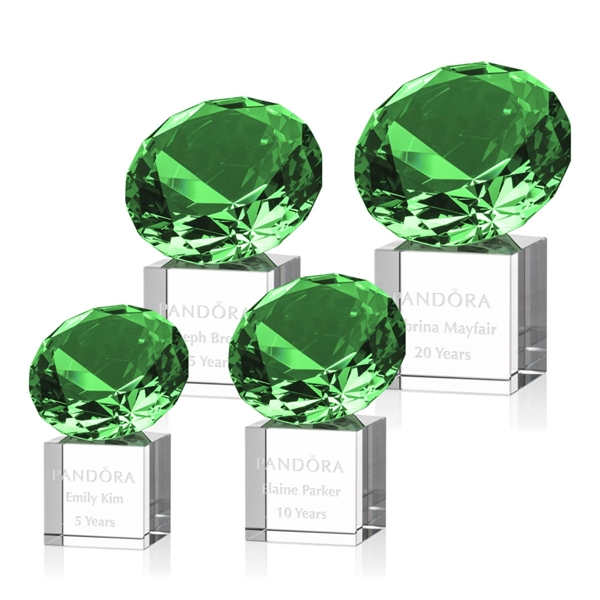 Gemstone Award on Cube - Emerald - Image 1