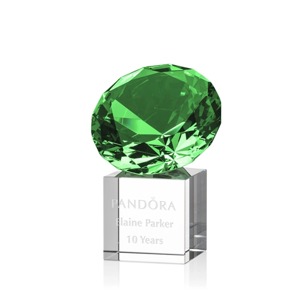 Gemstone Award on Cube - Emerald - Image 3