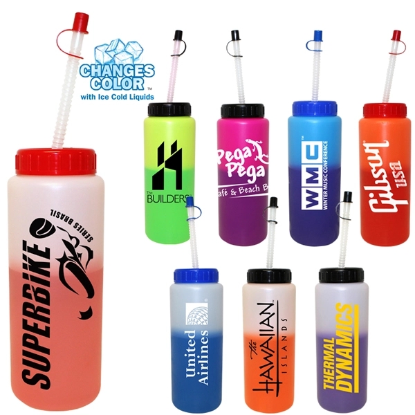 32 oz. Mood Sports Bottle with Flexible Straw - Image 10