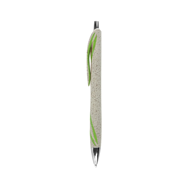 Silver Accent Wheat Straw Ballpoint Pen - Image 2
